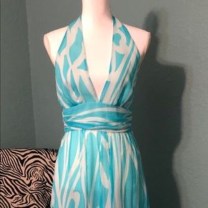 Gauzy and Flowing Simple Halter Dress